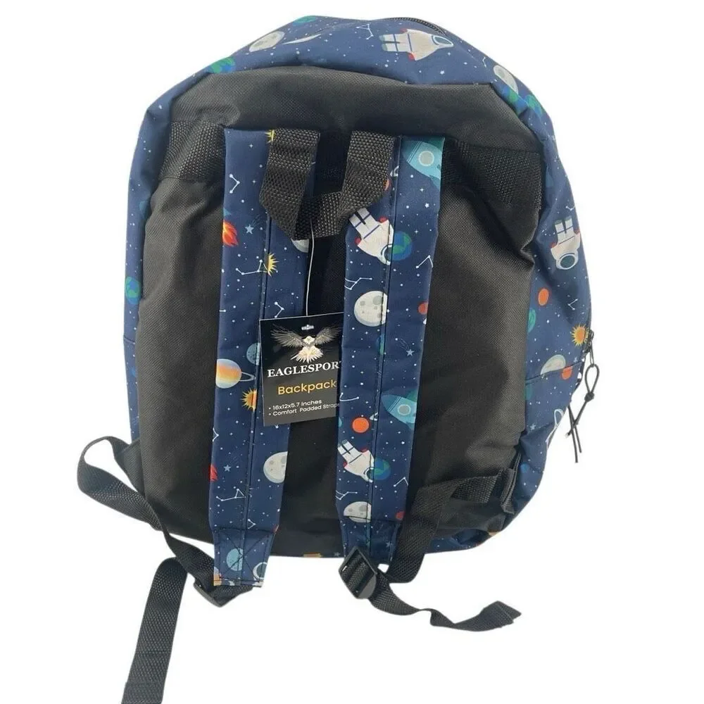 Eaglesport Space Backpack 16” NWT + School Supplies Bundle – Navy Blue